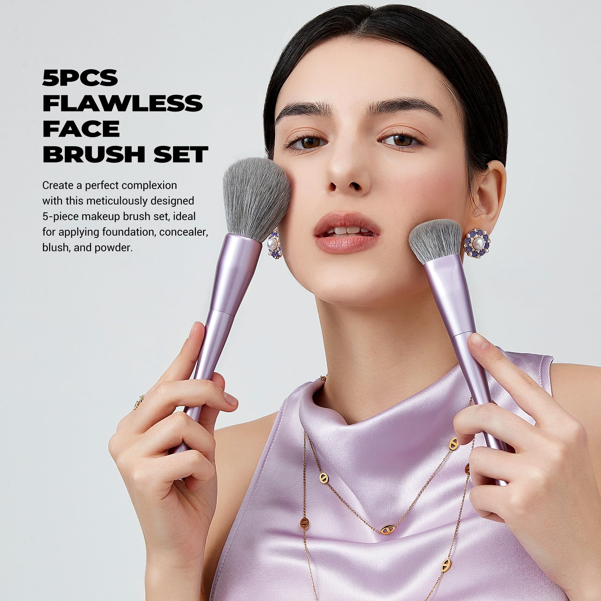 Jessup 5pc concealer brush ideal for spot concealing and even coverage.