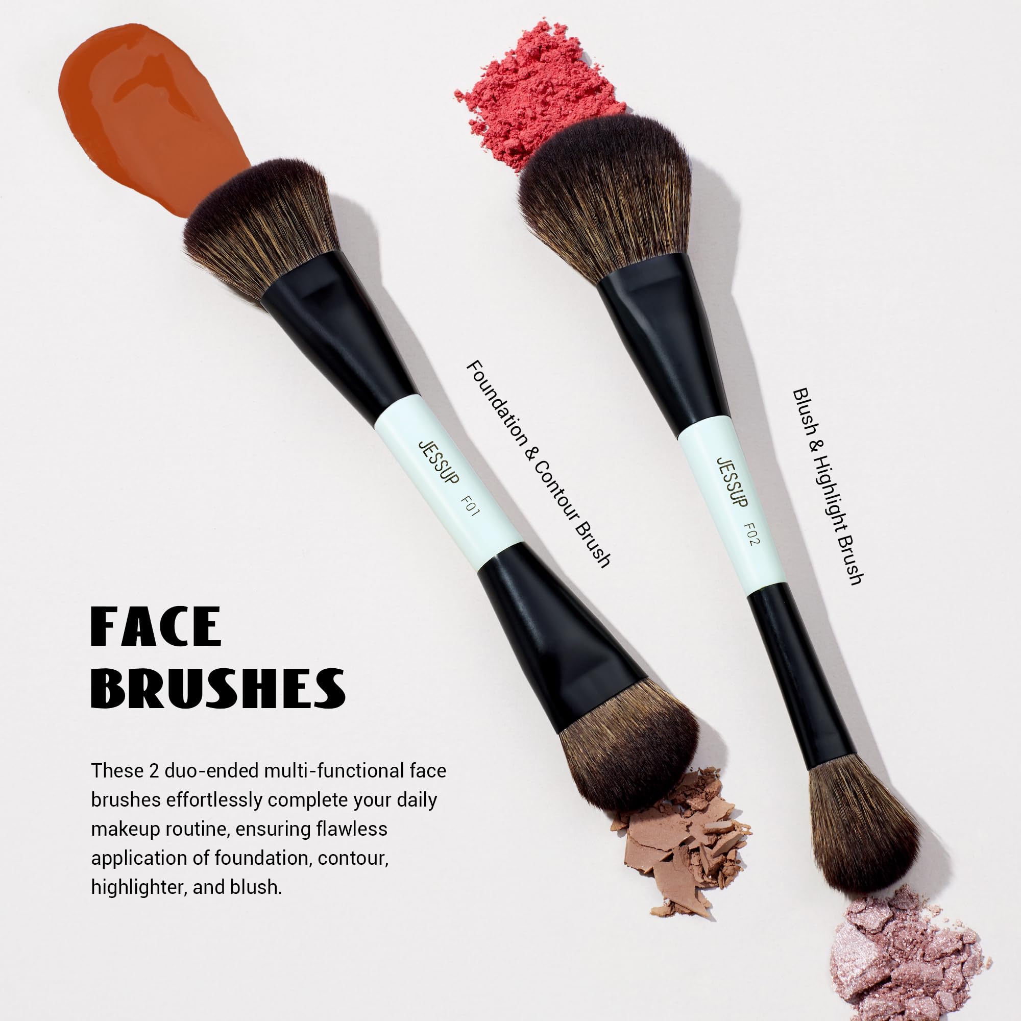 Jessup duo-end eyebrow brush for precise shaping and grooming