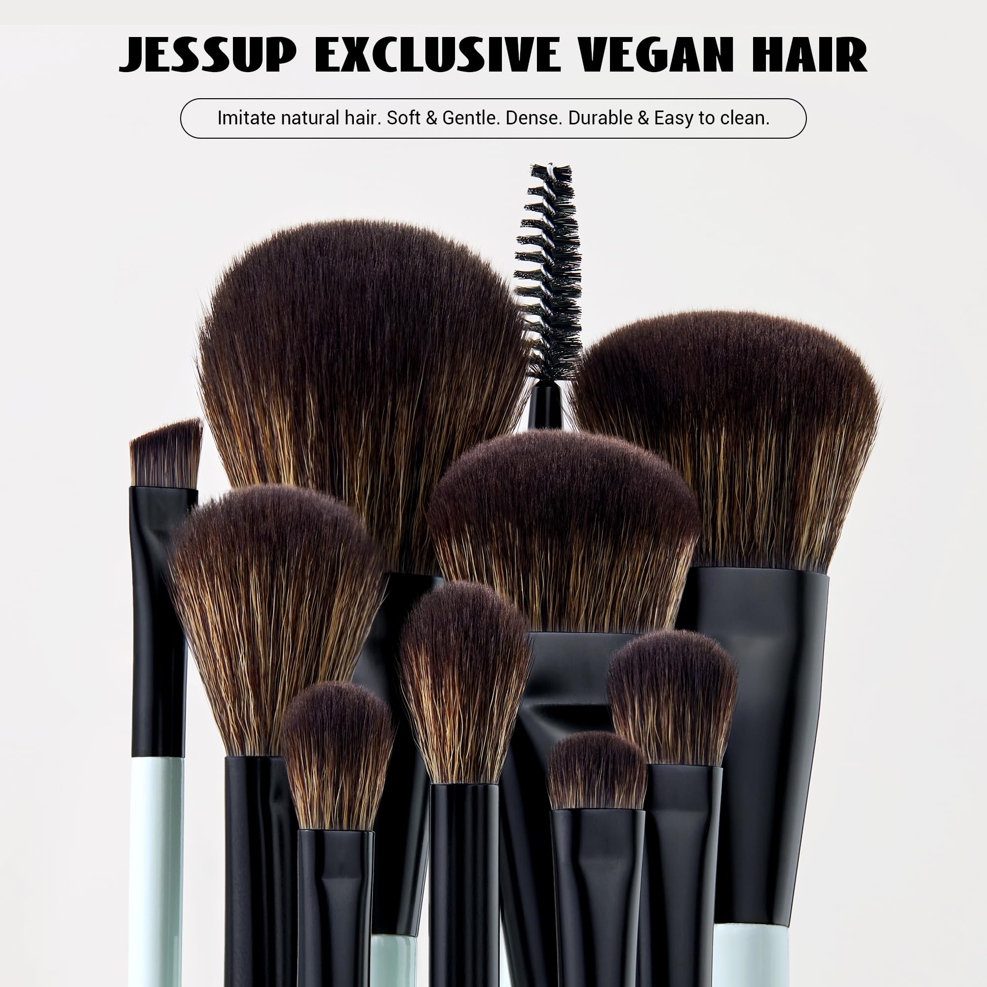 Jessup 6pc blush-highlight brush delivers natural flush and glow