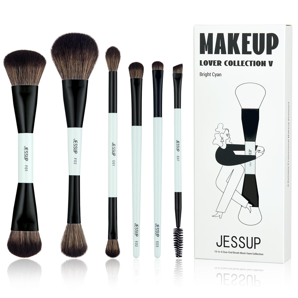 Jessup 6pc makeup brush set foundation-contour for a smooth base