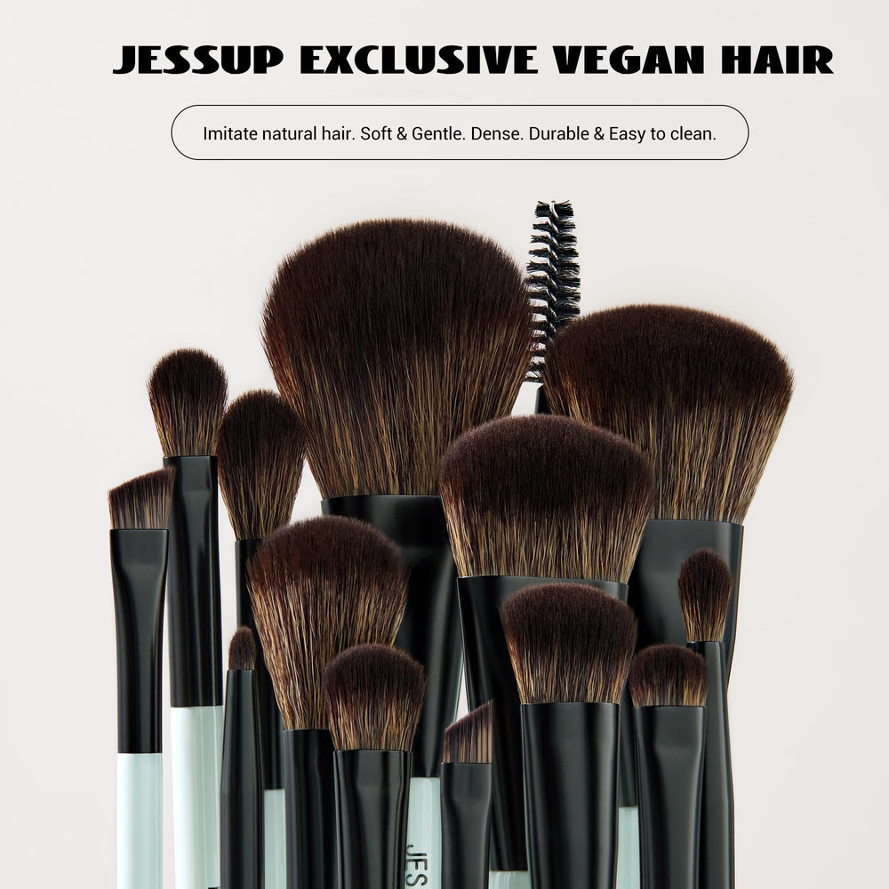 Jessup double-ended face brush for versatile foundation and contouring