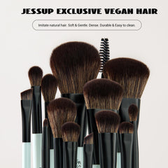 Jessup double-ended face brush for versatile foundation and contouring