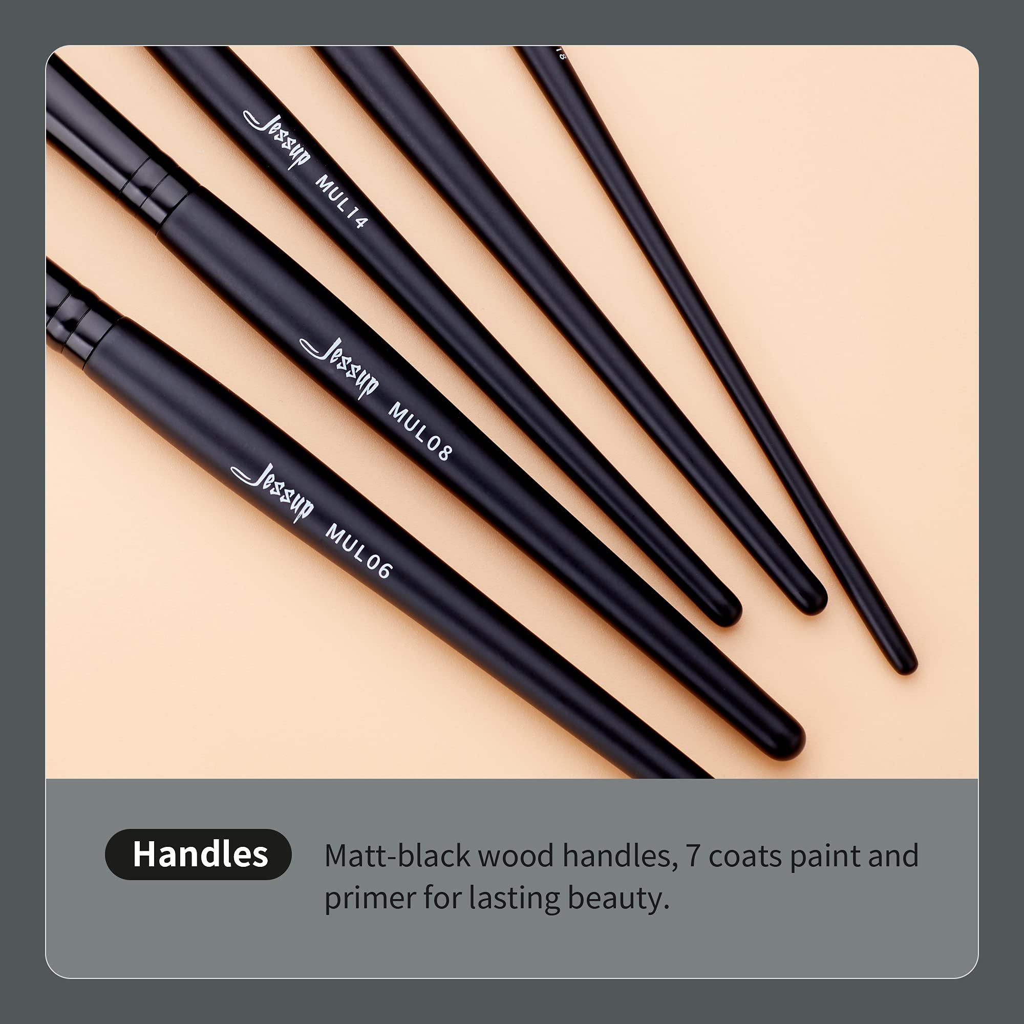 Jessup eye brushes set crease brush closeup, precise crease definition.