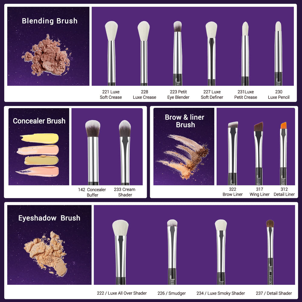 Jessup brush hairs close-up natural-synthetic fibers for soft color application.