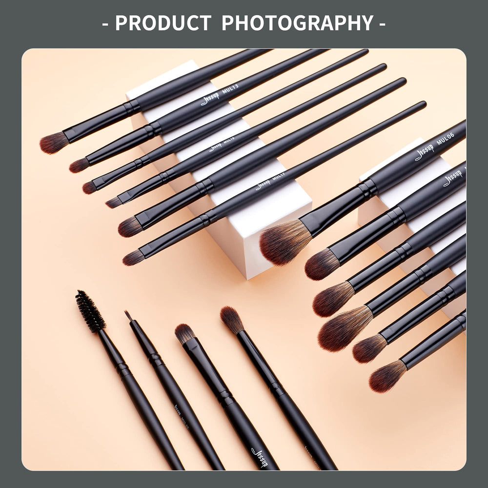 Jessup eye brushes set spoolie brush closeup, brow grooming handy tool.