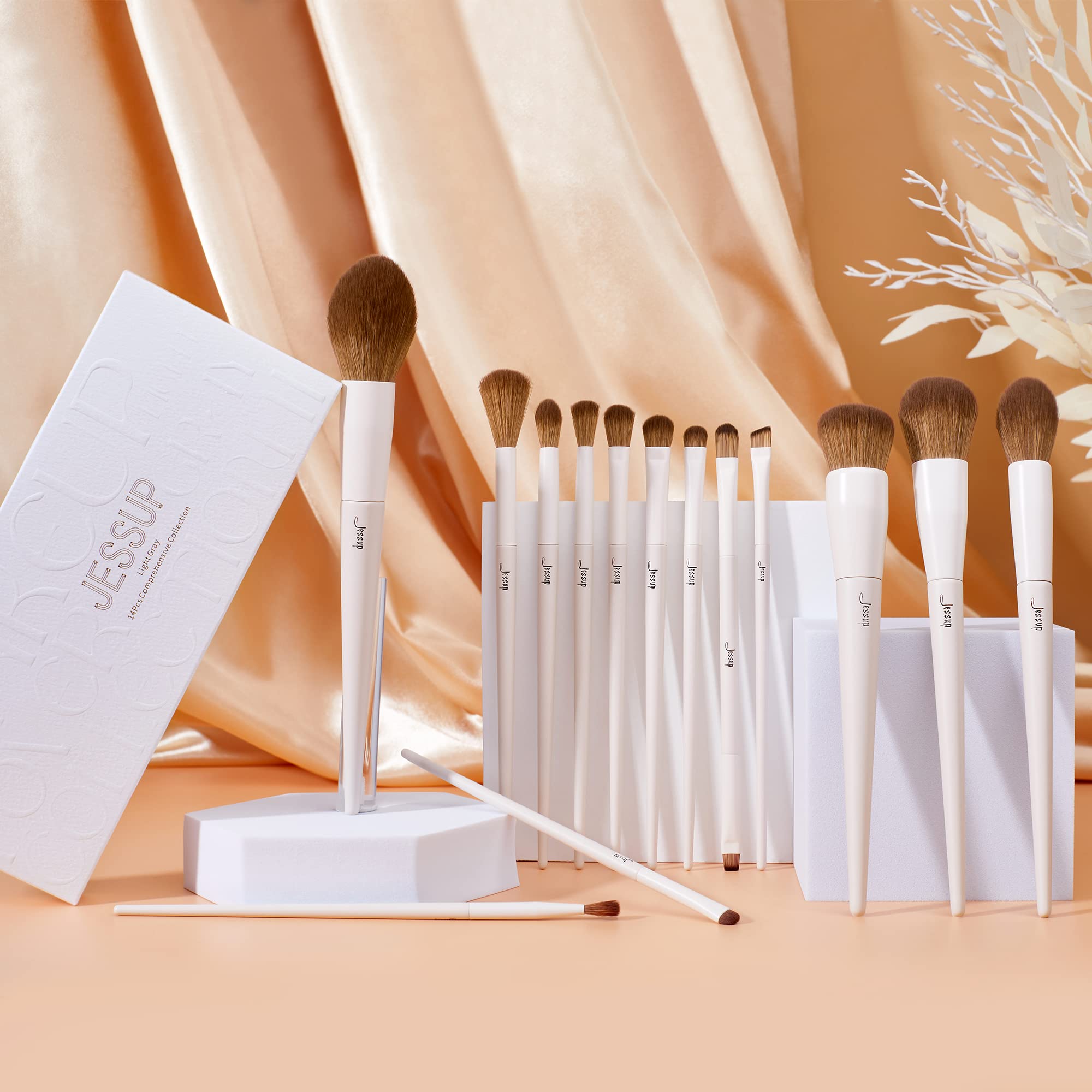 Jessup eyeshadow brush 14pcs multiple tips for seamless blending