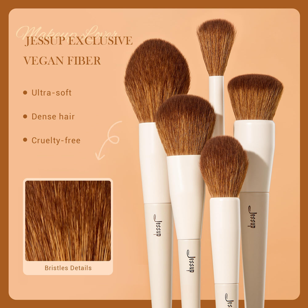 Jessup foundation brush vegan synthetic bristles give smooth liquid makeup.