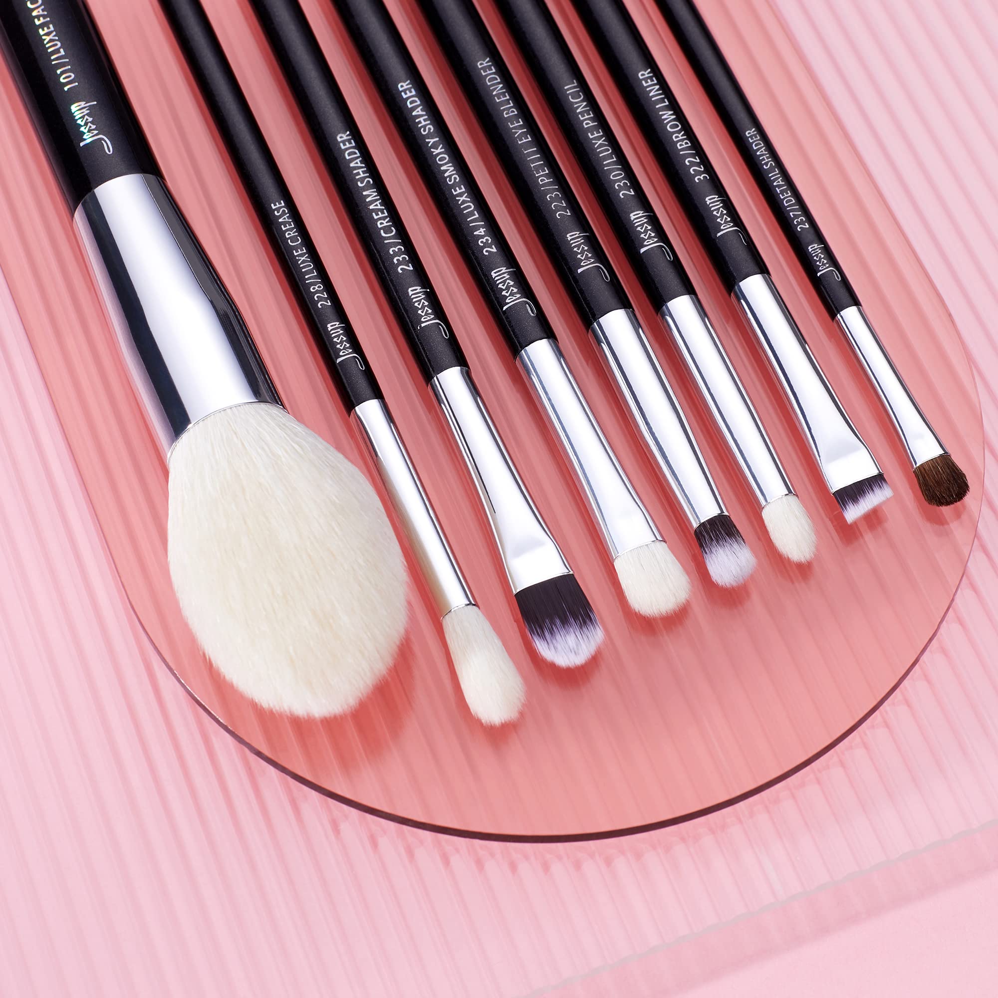 Jessup handcrafted brushes showcasing premium craftsmanship and odor-free design.