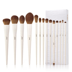 Jessup makeup brush set 14pcs front view shows premium matte handles for sleek application