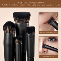Jessup makeup brush set black angled contour brush enhances precise sculpting