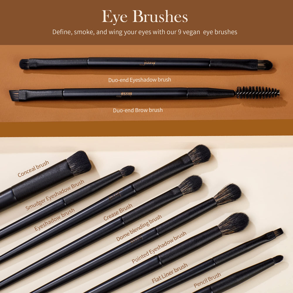 Jessup makeup brush set black eyeshadow brushes provide clean, blendable color