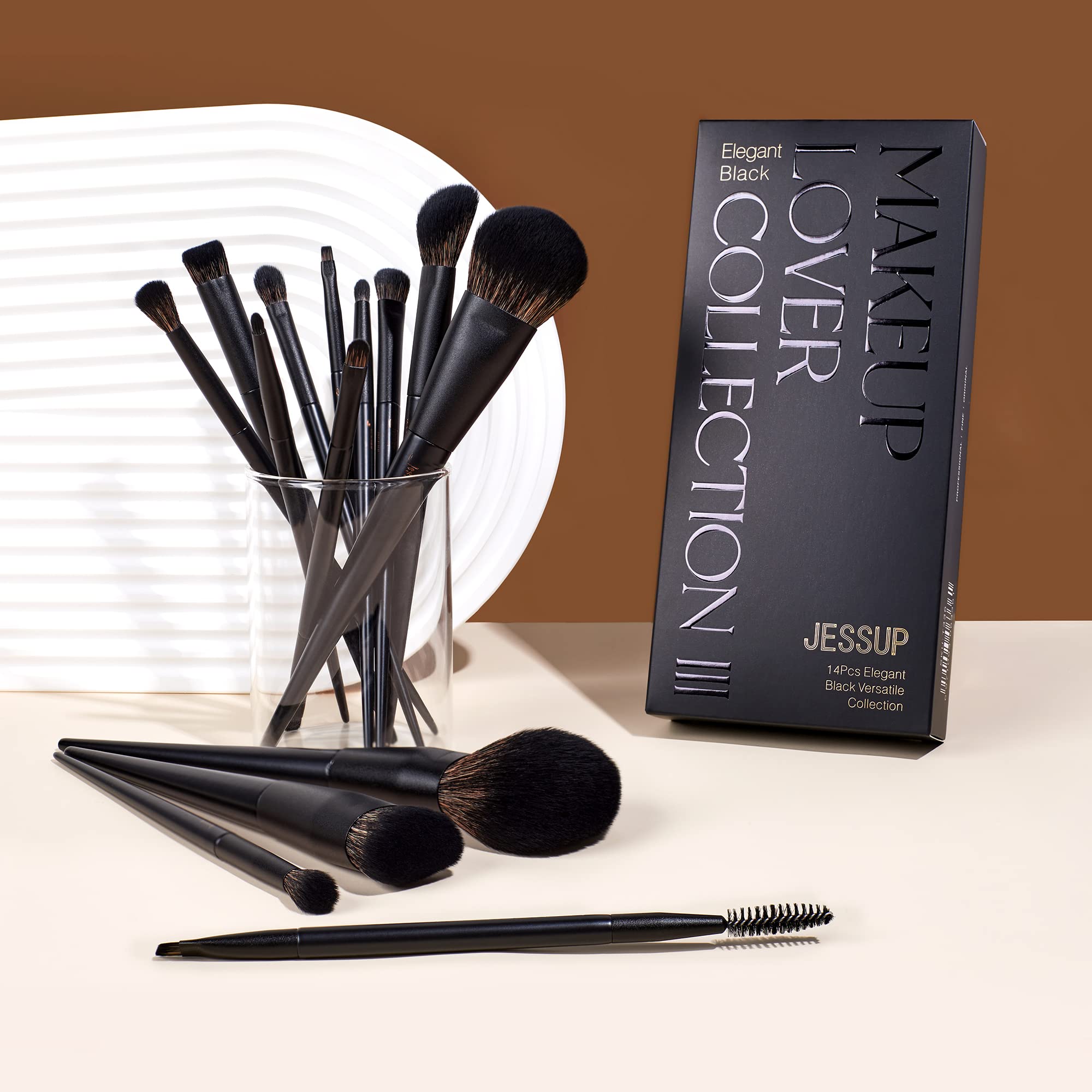 Jessup makeup brush set black pencil brush for precise eyeshadow placement