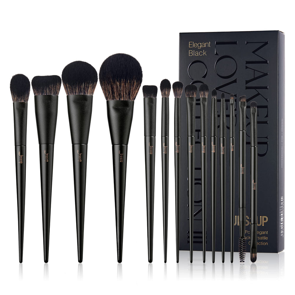 Jessup makeup brush set black powder brush for smooth powder application