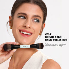 Jessup double-ended contour brush with angled tip for cheek contour