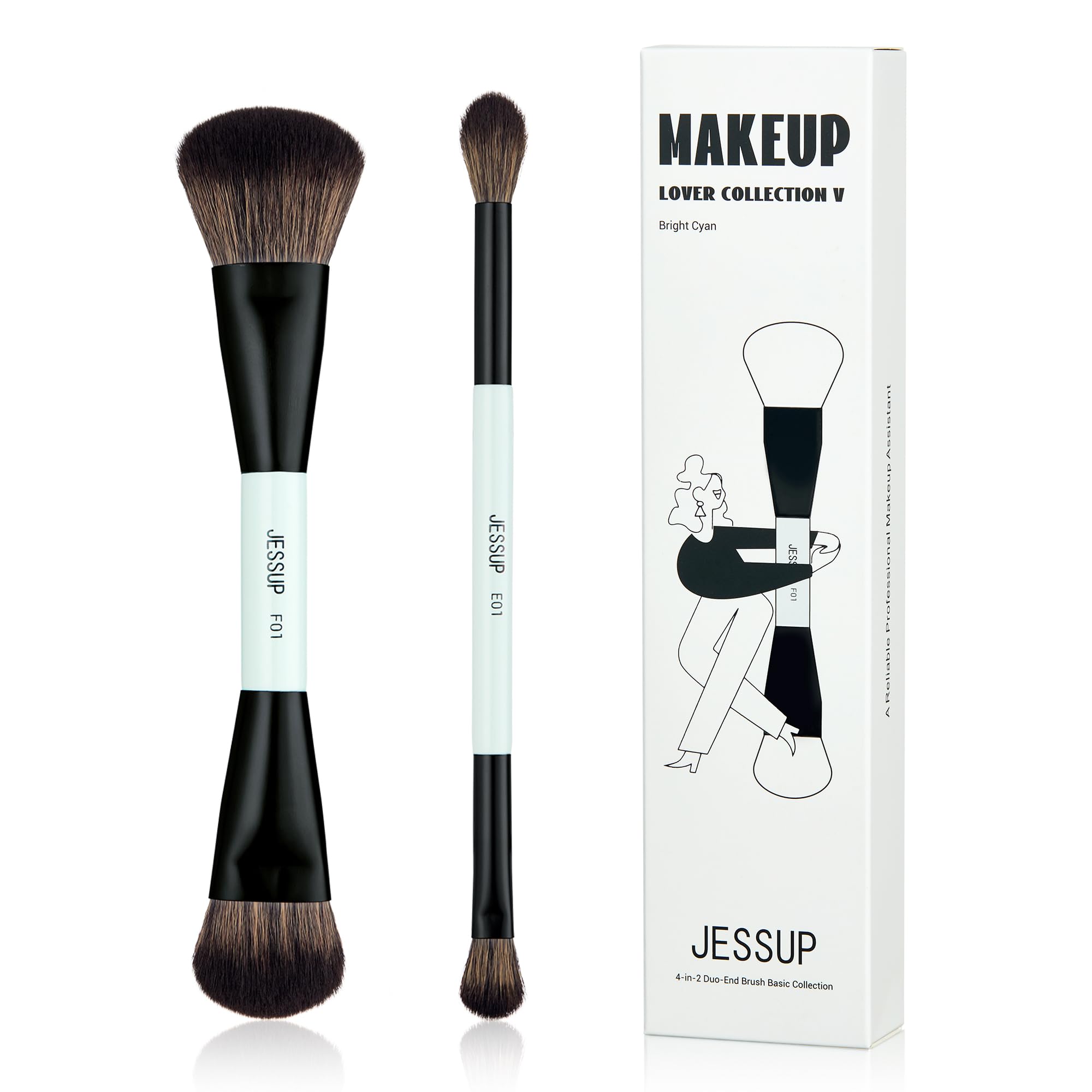 Jessup double-ended foundation brush for precise base application and contouring