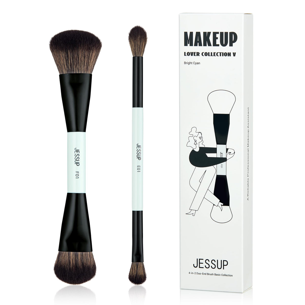 Jessup double-ended foundation brush for precise base application and contouring