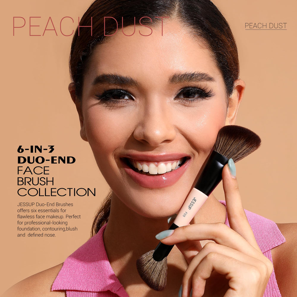 Jessup Peach Dust blush-precision brush enables targeted color and seamless blending.