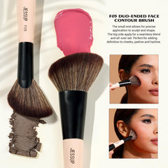 Jessup Peach Dust precision-contour nose brush offers precise definition for nose and lids.
