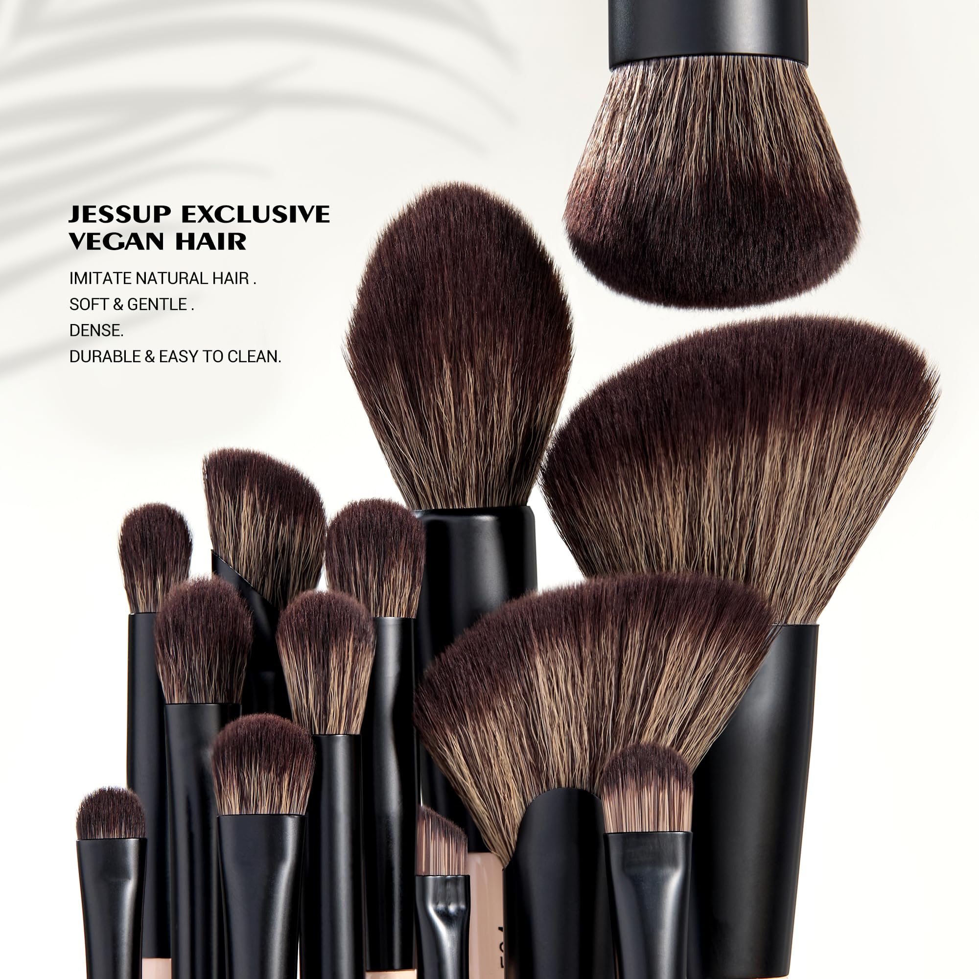 Jessup Peach Dust T600 eye brushes for blending and precise liner work