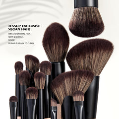 Jessup Peach Dust T600 eye brushes for blending and precise liner work
