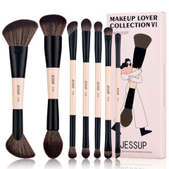 Jessup Peach Dust T600 face brushes for flawless foundation and powder application