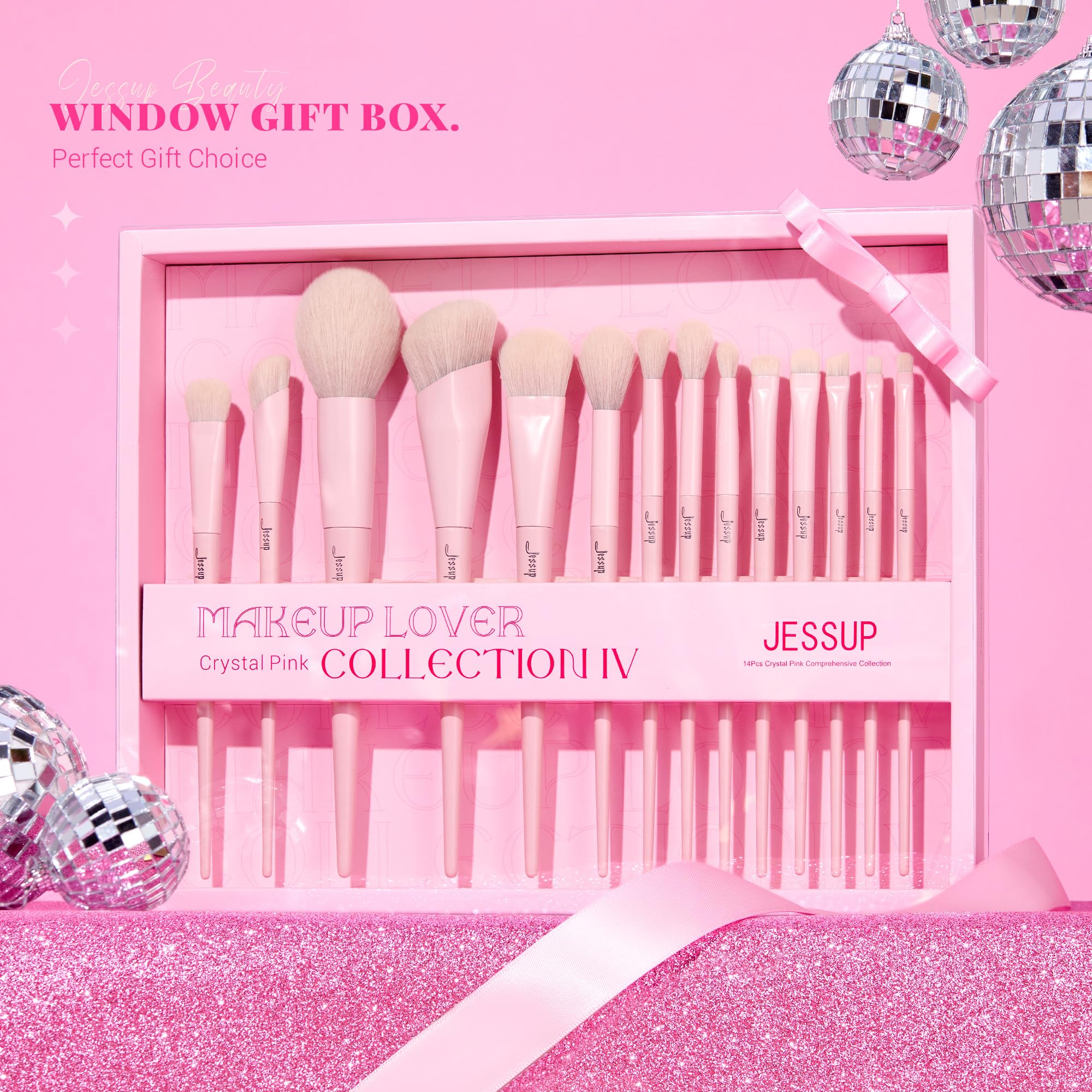 Jessup pink face brushes for smooth foundation and flawless blending.