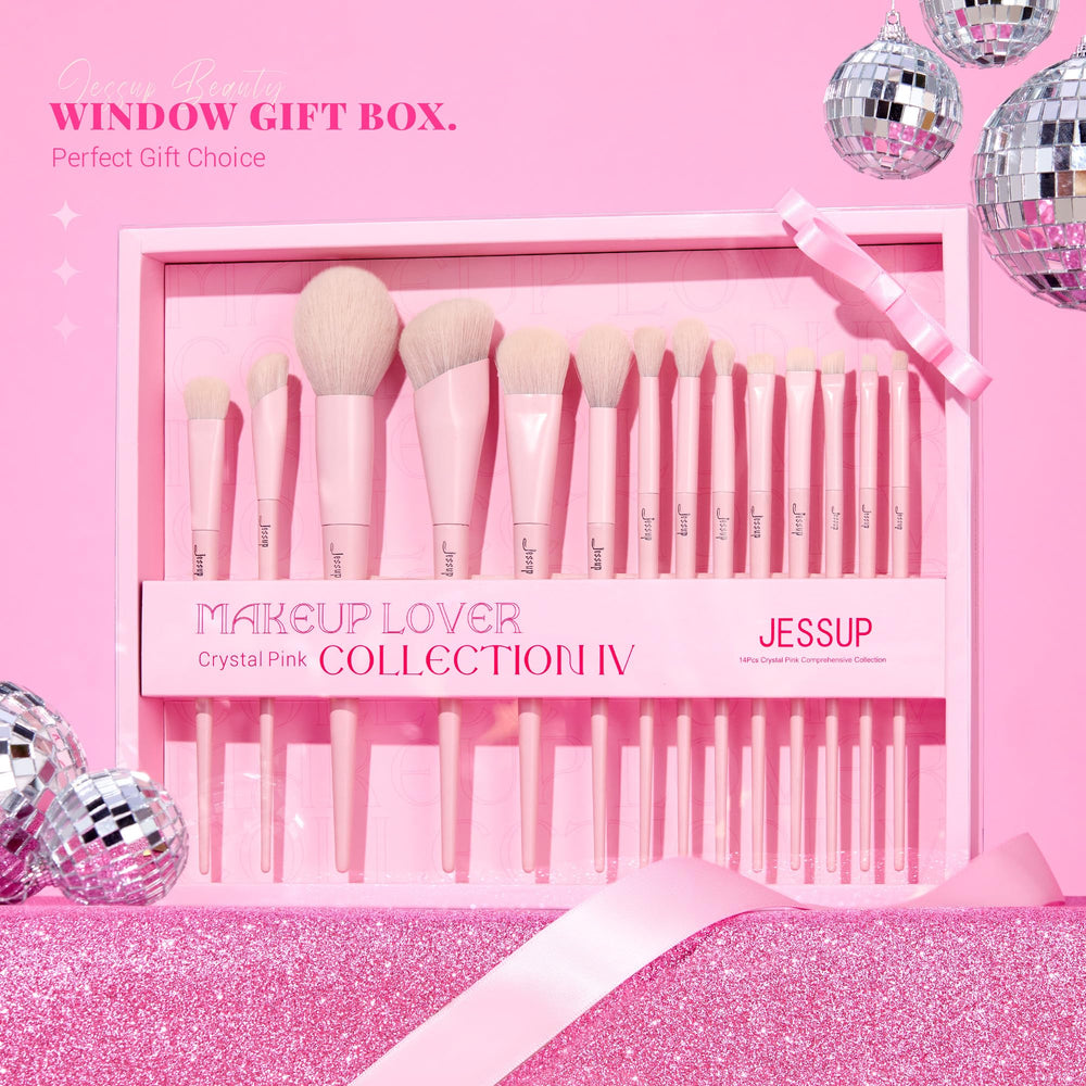 Jessup pink face brushes for smooth foundation and flawless blending.