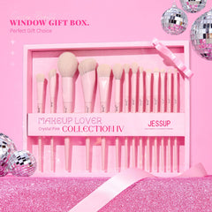 Jessup pink face brushes for smooth foundation and flawless blending.