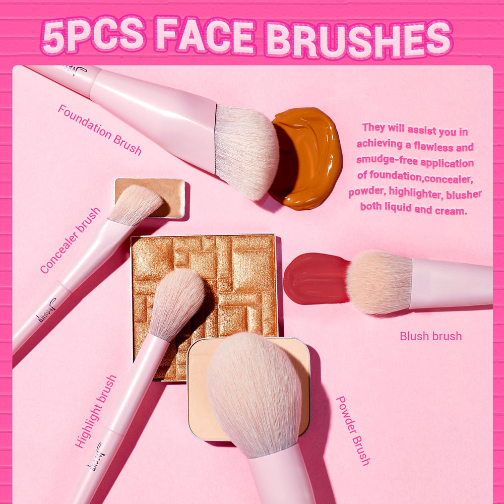 Jessup pink makeup brushes set 14pcs gift box showcasing premium packaging and gifting potential