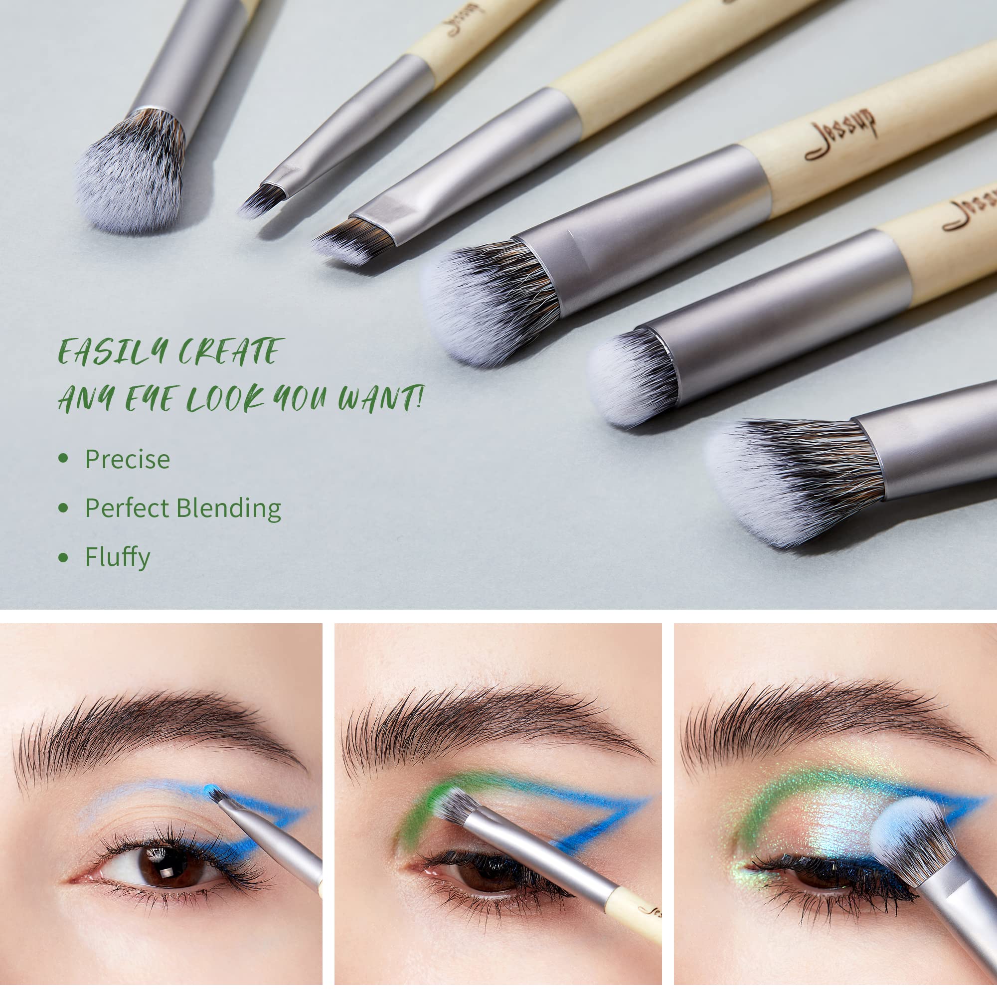 Jessup vegan makeup brush set blush brush for natural flush.