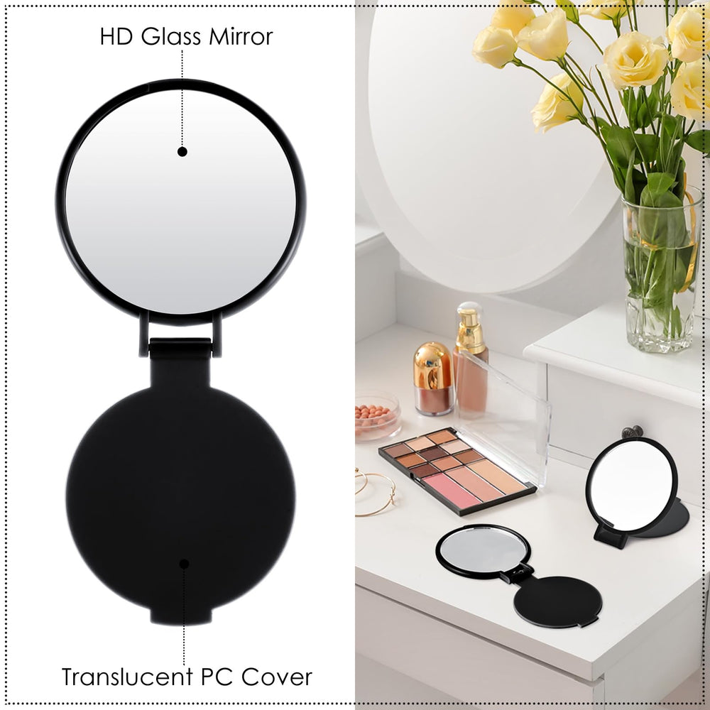 Jetec compact mirrors black closed dust cover protects the reflective surface