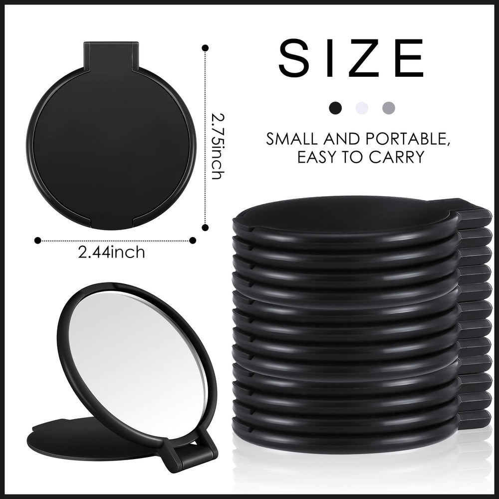 Jetec compact mirrors black folding design allows easy use on the go