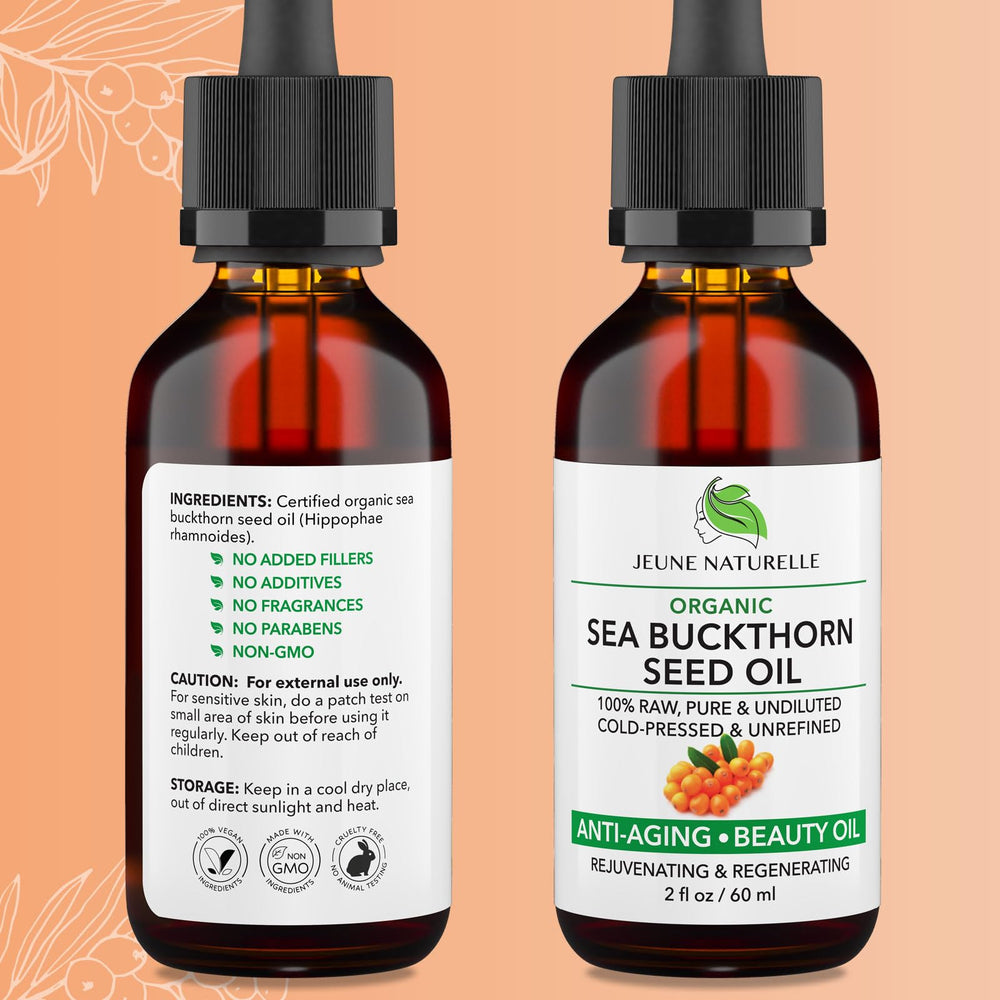 Jeune Naturelle Sea Buckthorn Oil pour image for simple skincare application