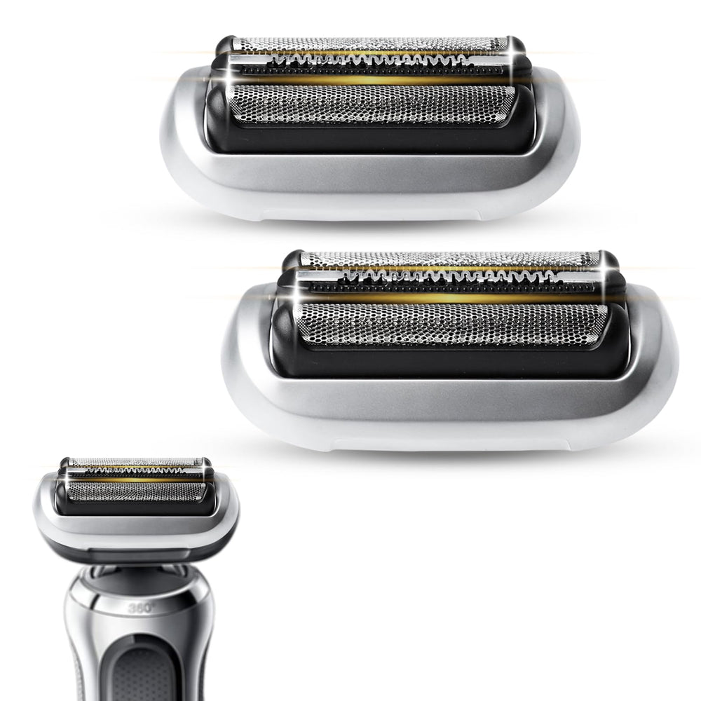 JEVONG 74S replacement head front view with stainless steel blades for a smooth, irritation-free shave