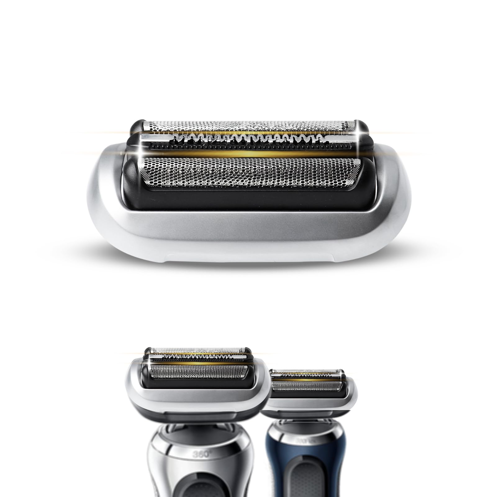 JEVONG 74S S7 replacement head front view with stainless steel blades for smooth shaves