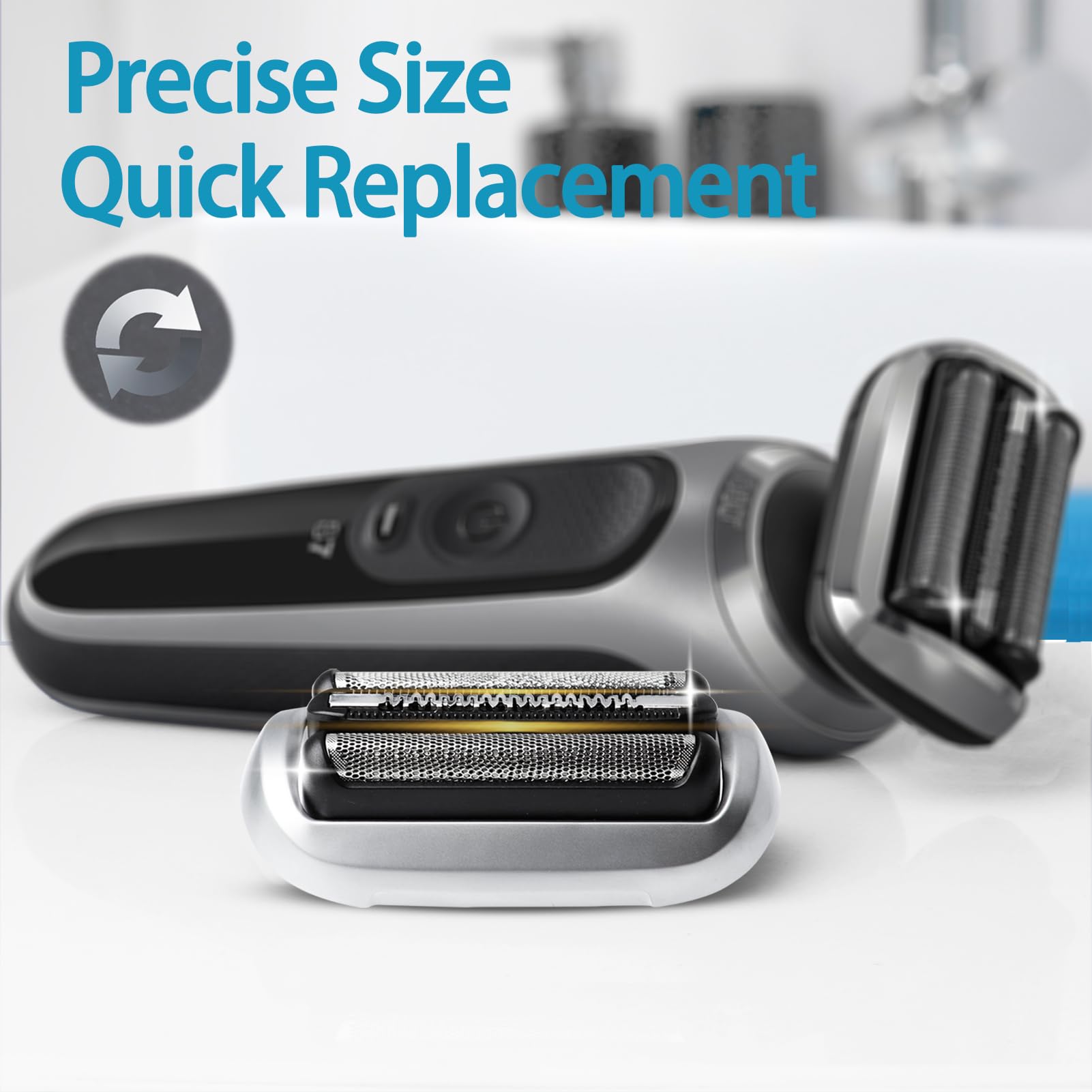 JEVONG S7 precision foil closeup showing ultra-thin blades for accurate shaving