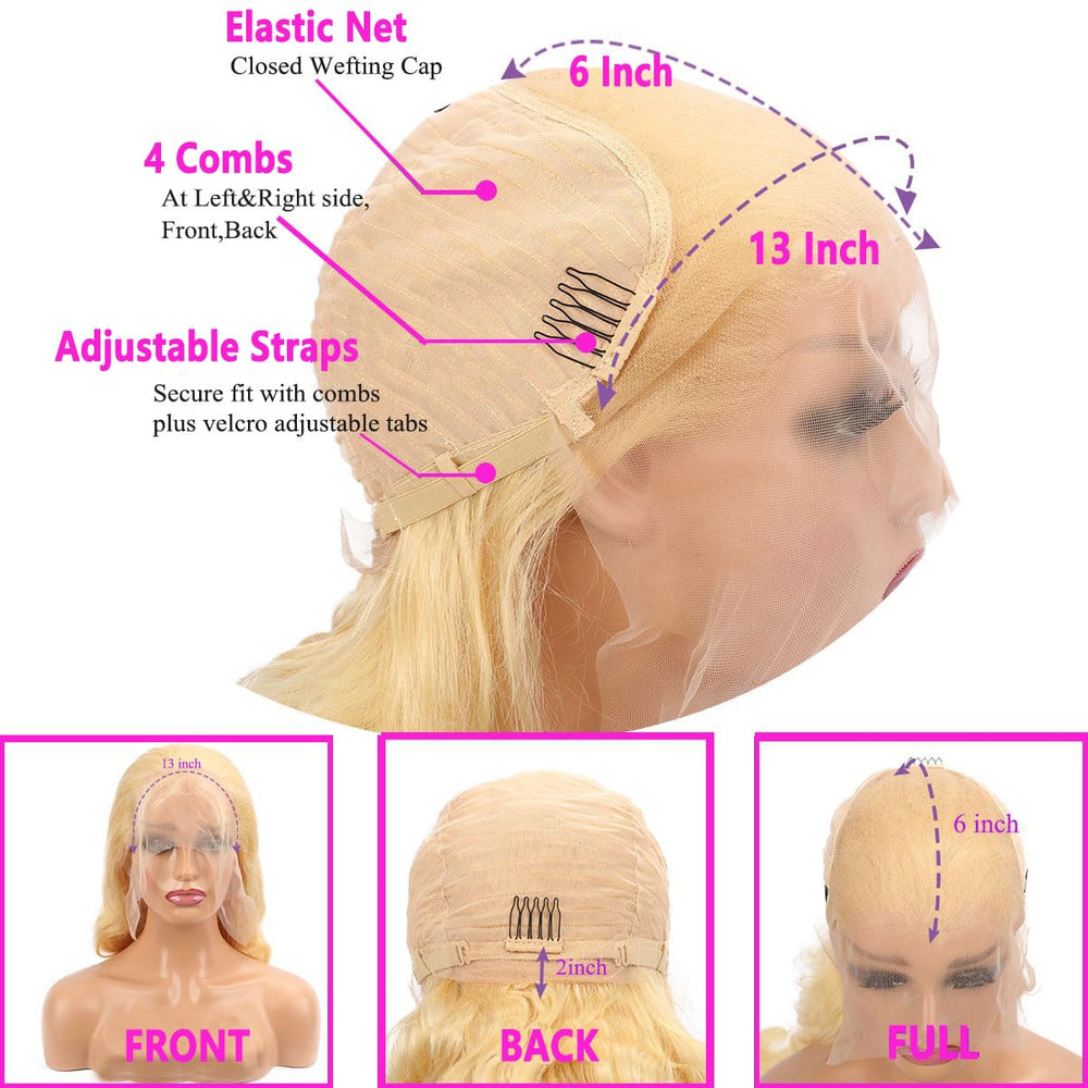 Jewhaut 613 lace front wig blonde waves under soft light for versatile styling.
