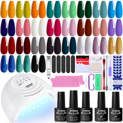 JEWHITENY 27 colors nail polish kit box for easy at-home manicures.