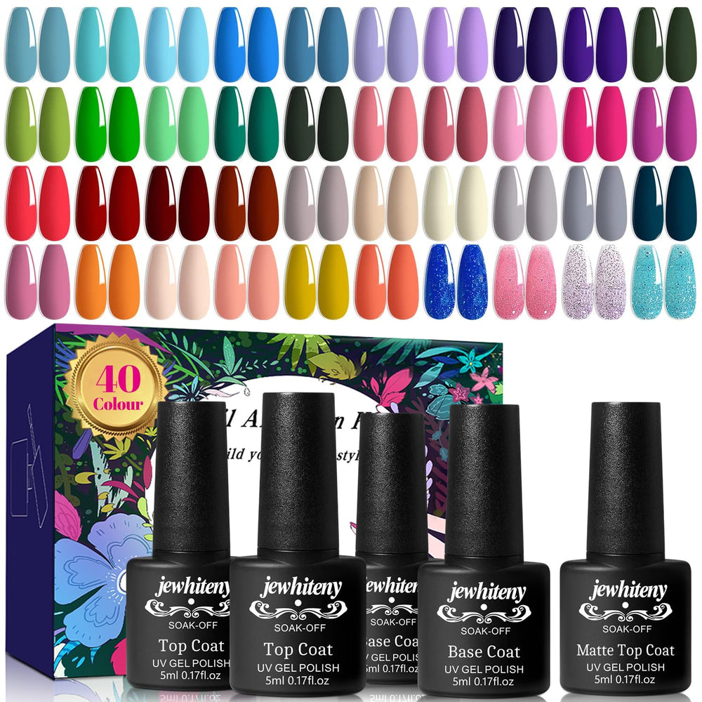 JEWHITENY 45pcs kit color swatches show vibrant salon-ready shades.
