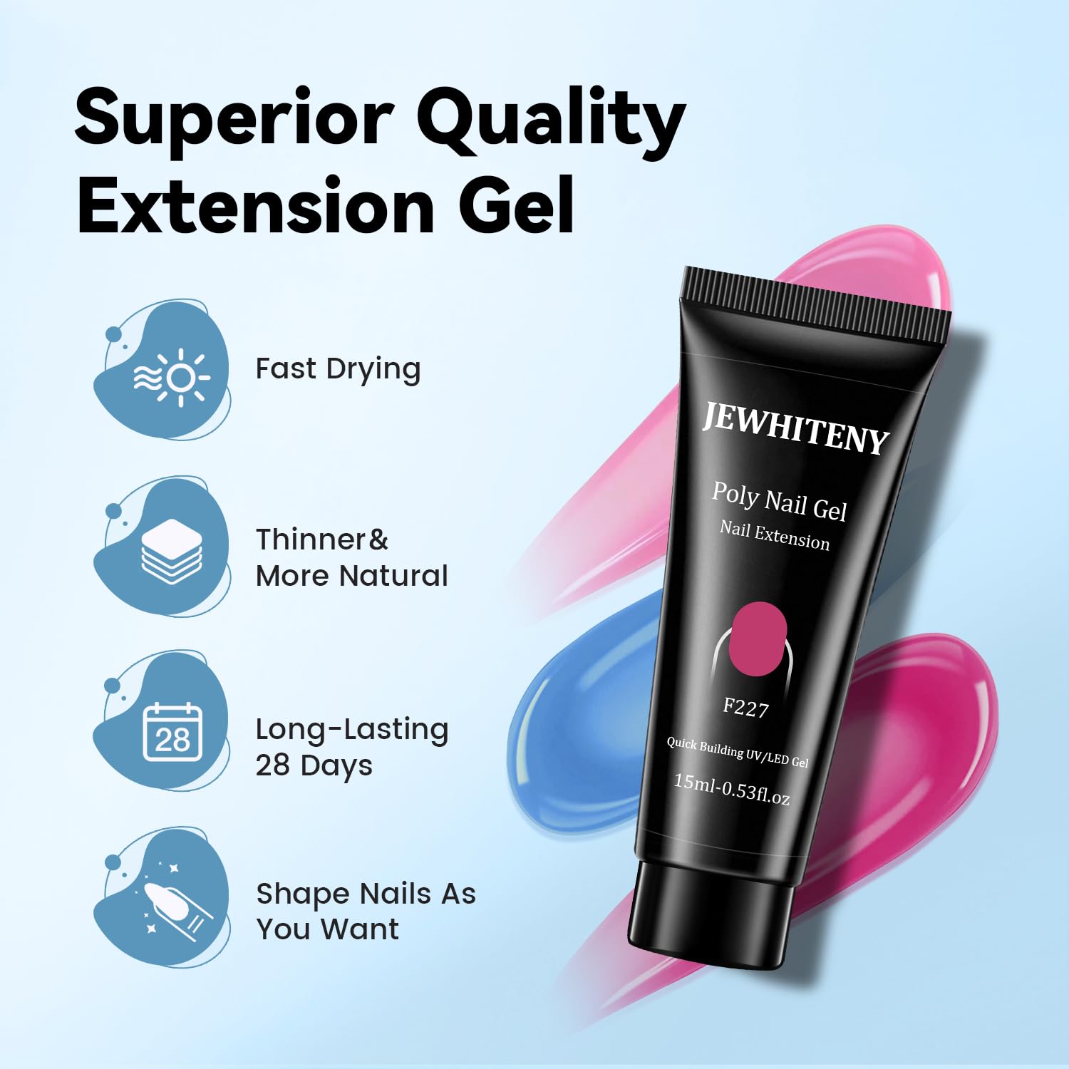 JEWHITENY easy removal with rubbing alcohol keeps nails gentle