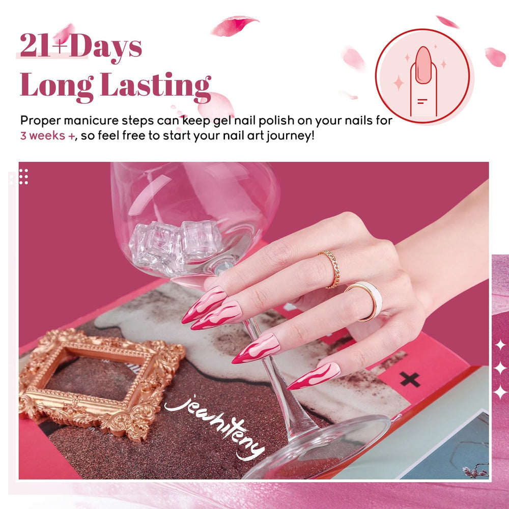 JEWHITENY finished nails show long-lasting gloss and natural look