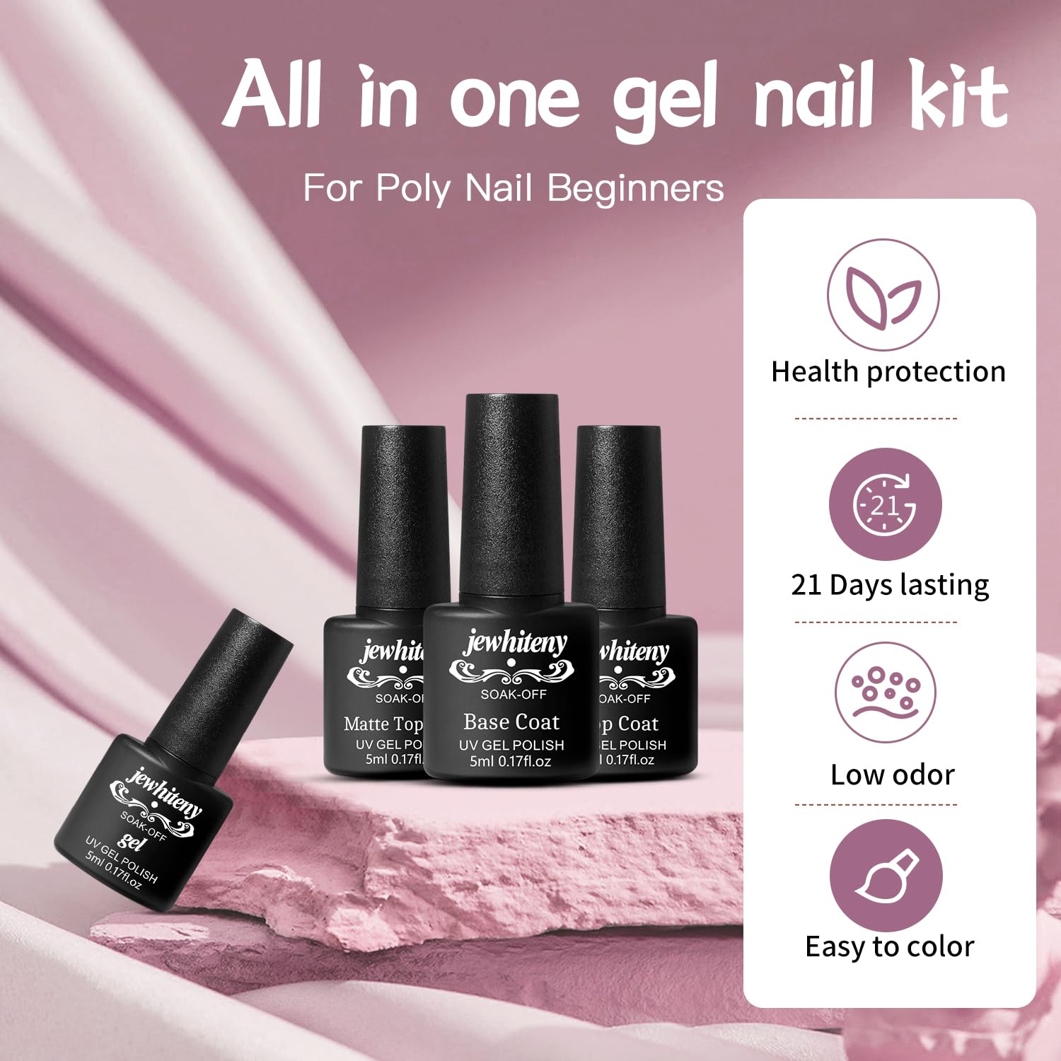 JEWHITENY matte top coat application for a satin finish.