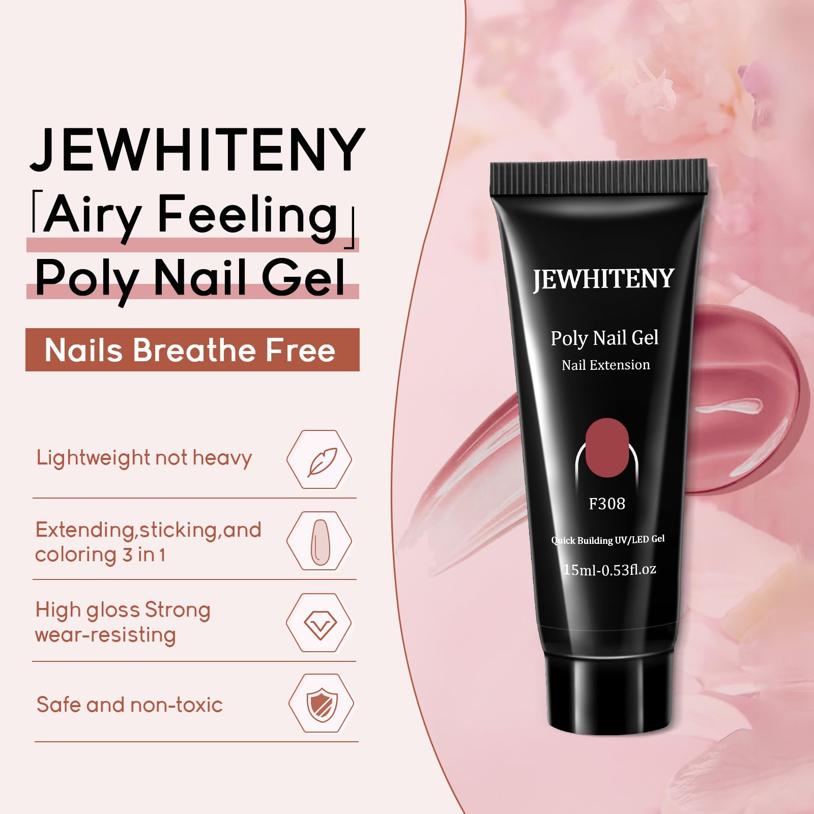 JEWHITENY nail brush pen for smooth, clean application