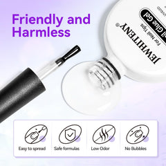 JEWHITENY nail glue gel brush design closeup showing smooth application