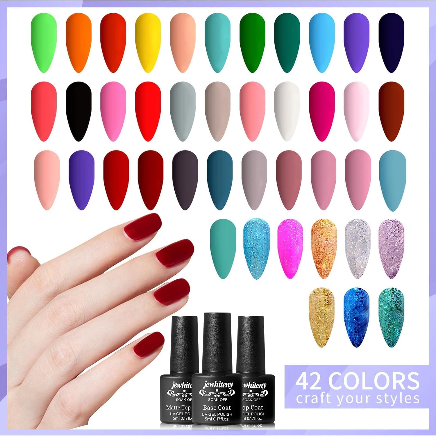 JEWHITENY non-toxic ingredients ensure nail-friendly formula with low odor.