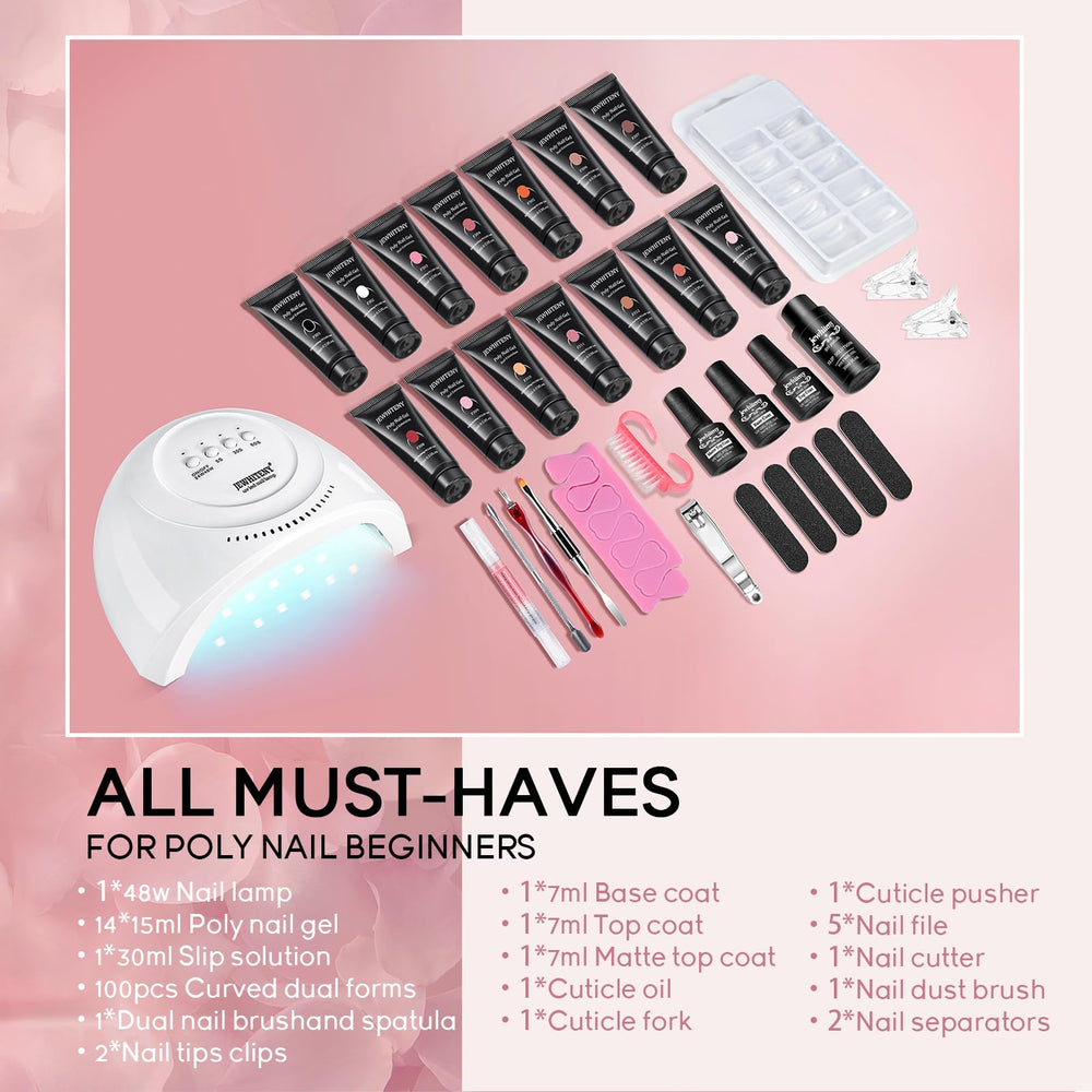 JEWHITENY 14-color poly gel shades for versatile looks
