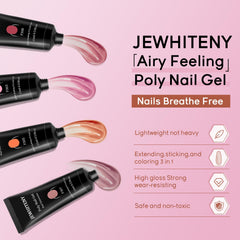 JEWHITENY poly nail gel 15ml colors set for versatile looks.