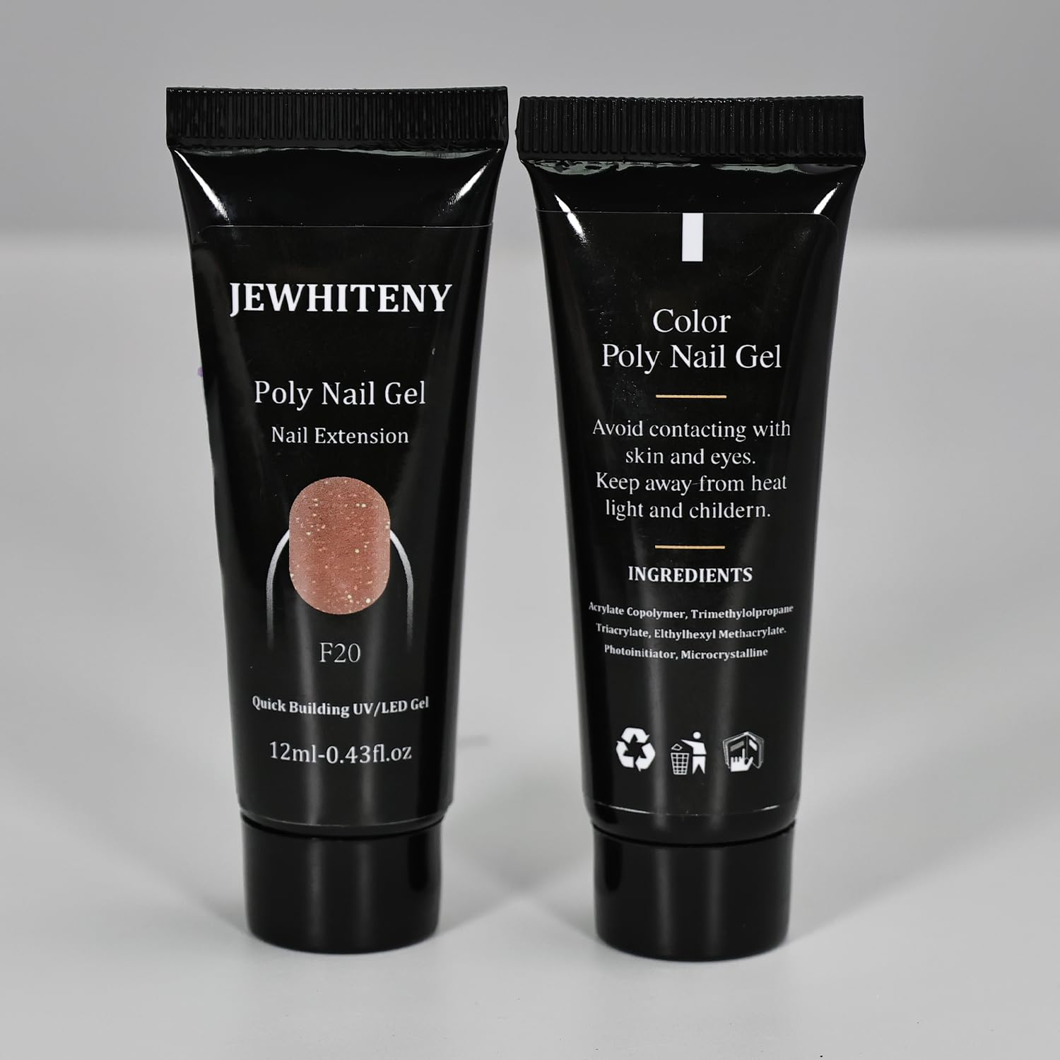 JEWHITENY professional mani look with feather-light extensions