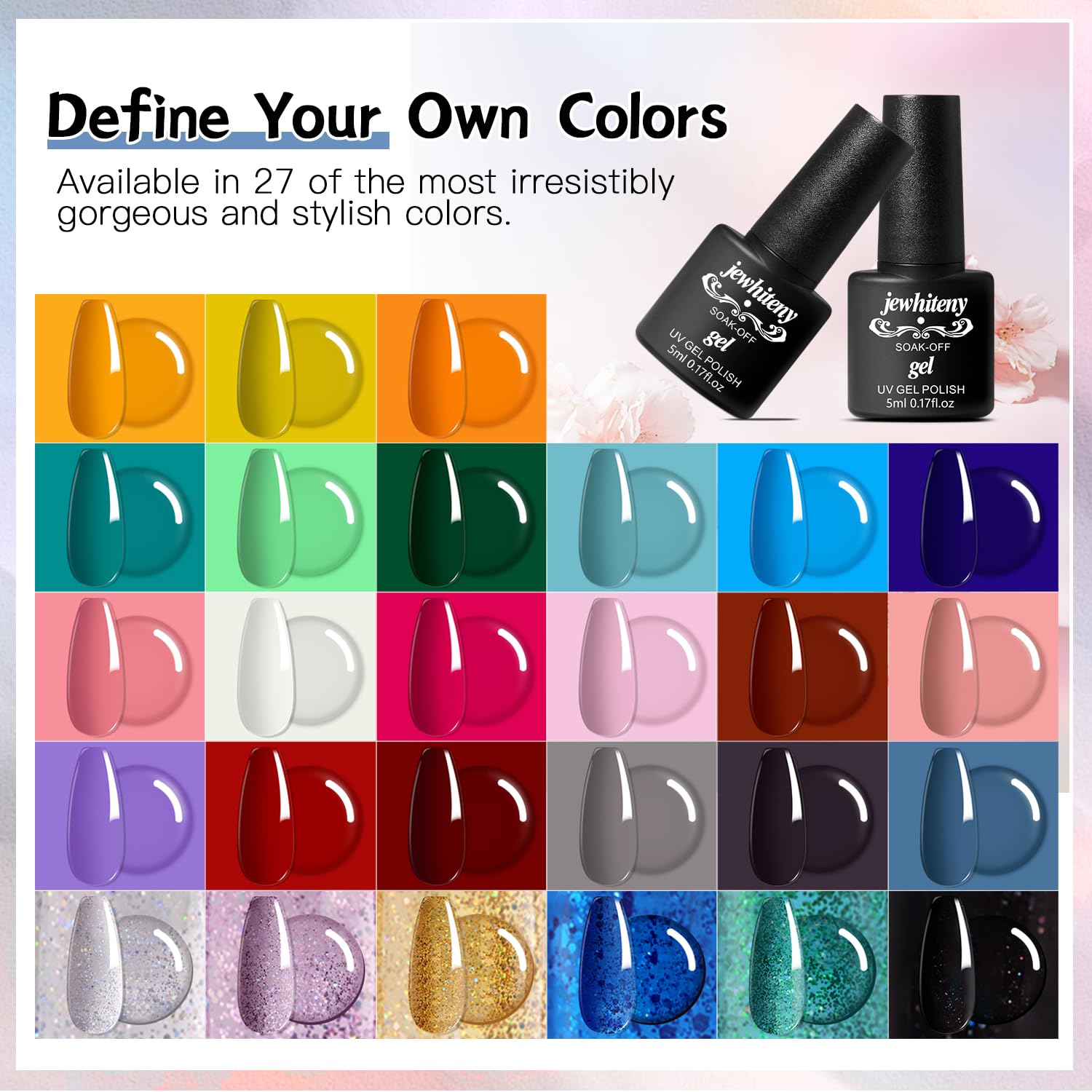 JEWHITENY UV LED nail lamp-dryer for fast, even curing.