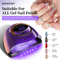 JEWHITENY UV Gel Nail Lamp with Digital Display—precise timing for consistent results.